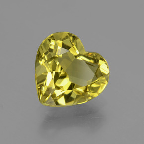3.20캐럿 천연 미디엄 옐로우 아파타이트, 하트 모양, 10×9.7 mm, VVS-VS