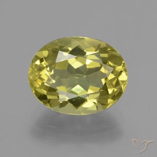 4.44ct 자연스러운 미디엄 옐로우 인회석, 타원형, VS