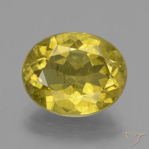 5.50ct 자연스러운 황색을 띠는 금 인회석, 타원형, VS-SI