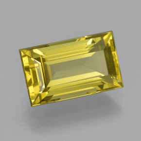 6.07캐럿 천연 미디엄 옐로우 아파타이트, 바게트, 13.8×8.3 mm, VS