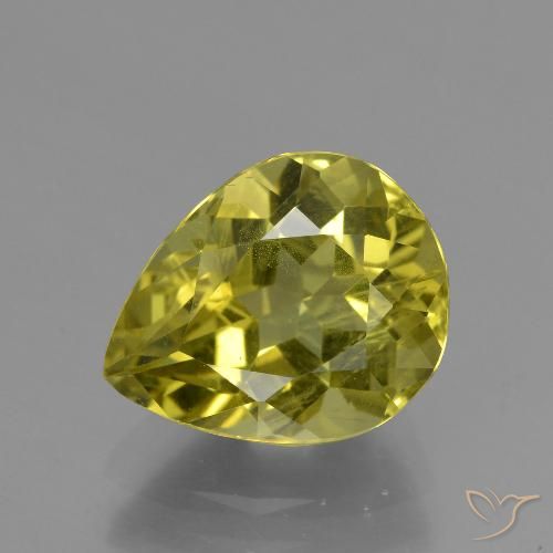 3.73ct 자연스러운 흙빛 노란색 인회석, 배 모양, VS