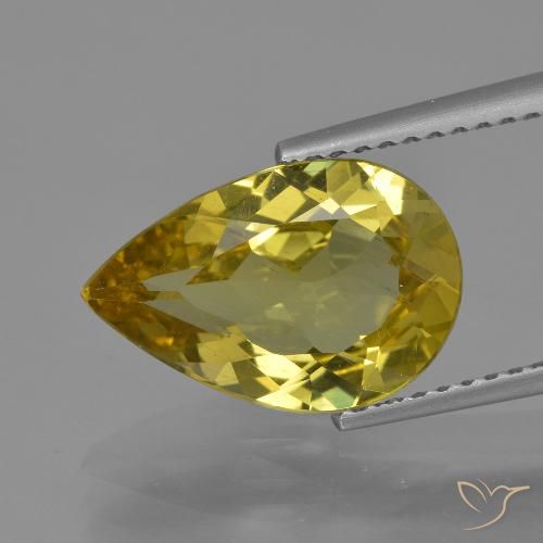 3.32ct 자연스러운 디종 옐로우 인회석, 배 모양, VS