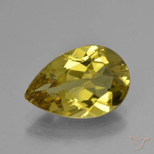 4.60ct 자연스러운 초록빛이 도는 황금빛 갈색 인회석, 배 모양, VS-SI