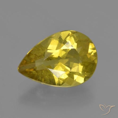 3.46ct 자연스러운 미디엄 옐로우 인회석, 배 모양, VS