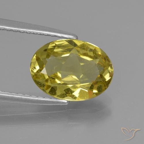 2.33ct 자연스러운 미디엄 옐로우 인회석, 타원형, VS
