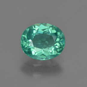 1.45캐럿 천연 블루 그린 아파타이트, 타원형 컷, 7.9×6.5 mm, VVS-VS