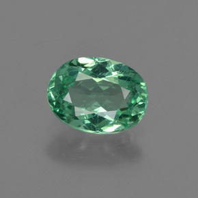 1.24캐럿 천연 그린 블루 아파타이트, 타원형 컷, 7.9×5.9 mm, VS