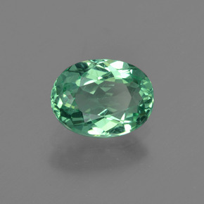 1.24캐럿 천연 그린 블루 아파타이트, 타원형 컷, 7.9×5.9 mm, VS