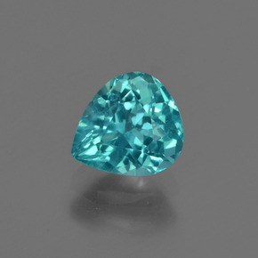 1.07캐럿 천연 그린 블루 아파타이트, 배 모양, 6.8×6.3 mm, VS