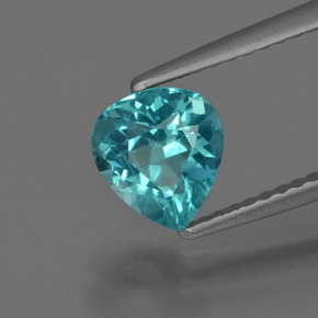 1.07캐럿 천연 그린 블루 아파타이트, 배 모양, 6.8×6.3 mm, VS