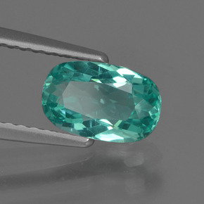 0.98캐럿 천연 블루 그린 아파타이트, 타원형 컷, 8.1×5.2 mm, VS