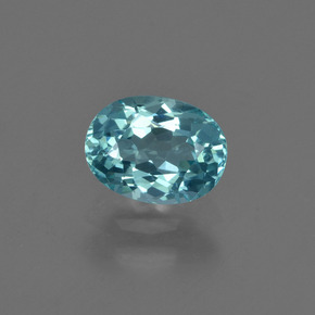 1.00캐럿 천연 그린 블루 아파타이트, 타원형 컷, 7.1×5.3 mm, VVS-VS