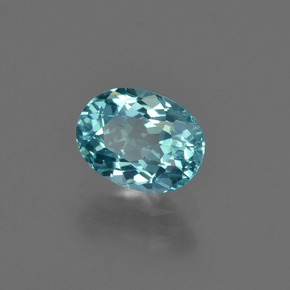 1.00캐럿 천연 그린 블루 아파타이트, 타원형 컷, 7.1×5.3 mm, VVS-VS