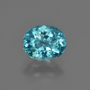 1.27캐럿 천연 그린 블루 아파타이트, 타원형 컷, 7.5×6.1 mm, VS