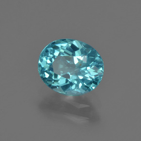 1.27캐럿 천연 그린 블루 아파타이트, 타원형 컷, 7.5×6.1 mm, VS