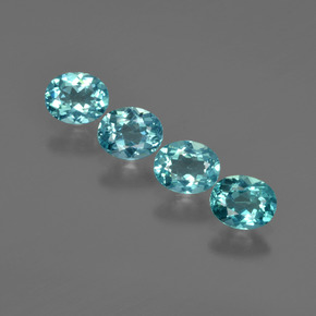 캐럿 천연 블루 아파타이트 보석, 타원형 컷, 5.1×4.1 mm, VS