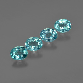 캐럿 천연 블루 아파타이트 보석, 타원형 컷, 5.1×4.1 mm, VS