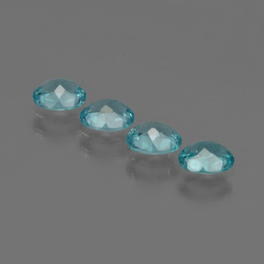 캐럿 천연 블루 아파타이트 보석, 타원형 컷, 5.1×4.1 mm, VS