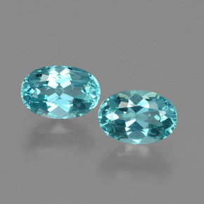 캐럿 천연 그린 블루 아파타이트 보석, 타원형 컷, 6.1×4.1 mm, VS