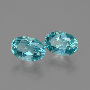 캐럿 천연 그린 블루 아파타이트 보석, 타원형 컷, 6.1×4.1 mm, VS