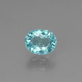 1.09캐럿 천연 일렉트릭 블루 아파타이트, 타원형 컷, 7×5.7 mm, VS