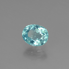 1.09캐럿 천연 일렉트릭 블루 아파타이트, 타원형 컷, 7×5.7 mm, VS