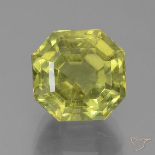 6.95ct 자연스러운 담황색 인회석, 에메랄드 컷, VS