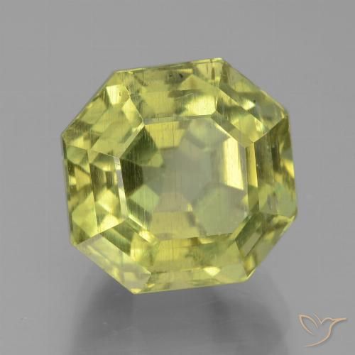 8.29ct 자연스러운 담황색 인회석, 에메랄드 컷, VS
