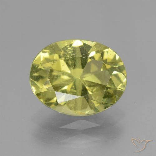 2.37ct 자연스러운 녹황색 인회석, 타원형, VS