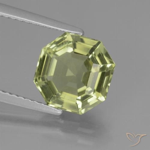 3.16ct 자연스러운 황록색 인회석, 에메랄드 컷, VS