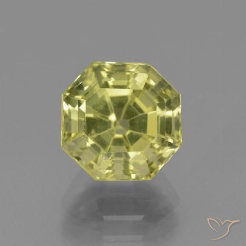 3.42ct 자연스러운 녹황색 인회석, 에메랄드 컷, VS