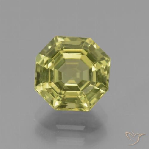 3.32ct 자연스러운 미디엄 옐로우 인회석, 에메랄드 컷, VVS-VS