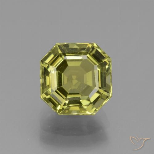 3.03ct 자연스러운 미디엄 옐로우 인회석, 에메랄드 컷, VS