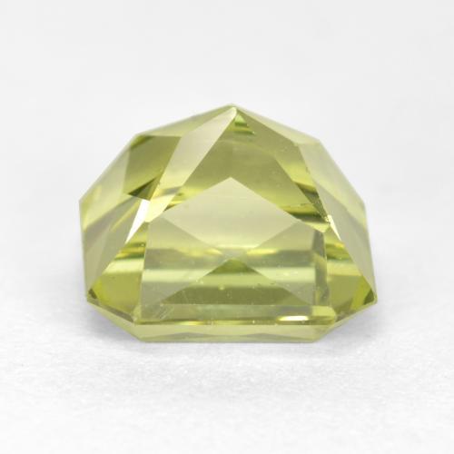 3.06캐럿 천연 미디엄 옐로우 아파타이트, 에메랄드 컷, 8.1×7.9 mm, VS