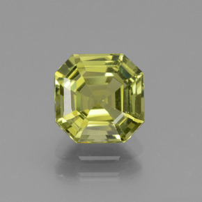 2.31캐럿 천연 그린 옐로우 아파타이트, 에메랄드 컷, 7.9×7.9 mm, VVS-VS