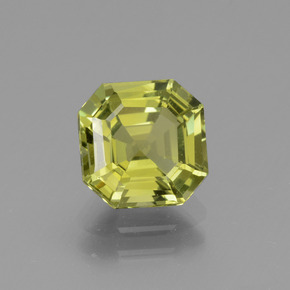 2.31캐럿 천연 그린 옐로우 아파타이트, 에메랄드 컷, 7.9×7.9 mm, VVS-VS