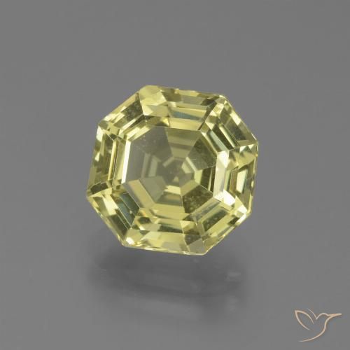 2.85ct 자연스러운 미디엄 옐로우 인회석, 에메랄드 컷, VVS-VS