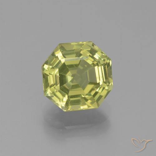2.54ct 자연스러운 녹색 노란색 인회석, 에메랄드 컷, VS