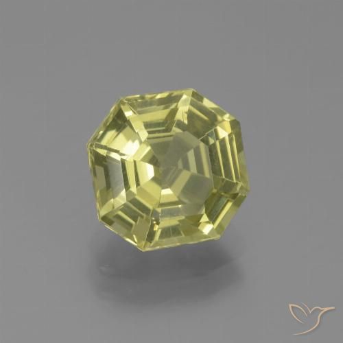 2.49ct 자연스러운 미디엄 옐로우 인회석, 에메랄드 컷, VS