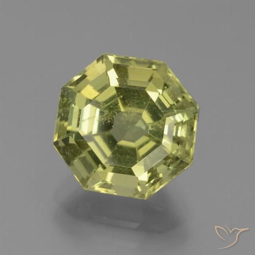 4.29ct 자연스러운 미디엄 옐로우 인회석, 에메랄드 컷, VS