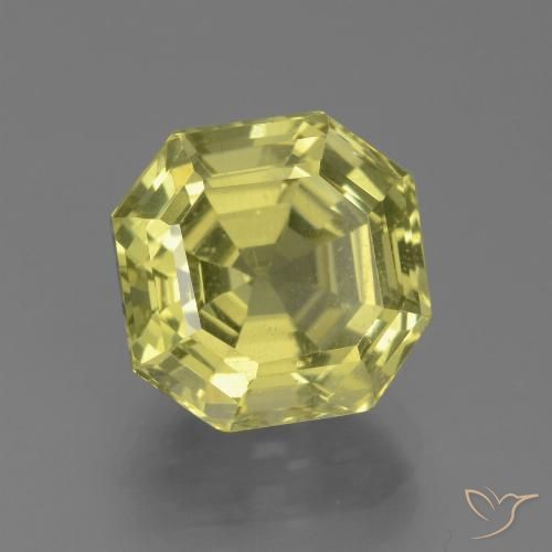 4.94ct 자연스러운 연노랑 인회석, 에메랄드 컷, VS