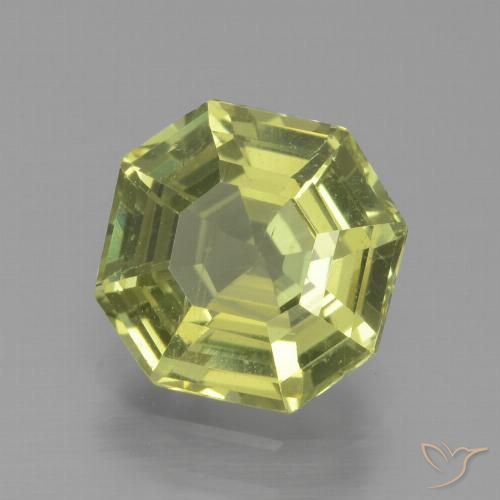 2.13ct 자연스러운 녹색 노란색 인회석, 에메랄드 컷, VS