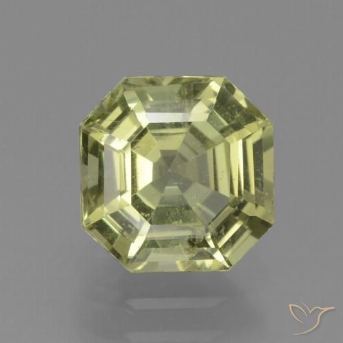 2.23ct 자연스러운 미디엄 옐로우 인회석, 에메랄드 컷, VS