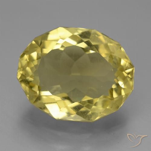 7.76ct 자연스러운 연노랑 인회석, 타원형, VS