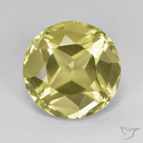 6.71ct 자연스러운 옅은 노랑 인회석, 둥근, VVS-VS