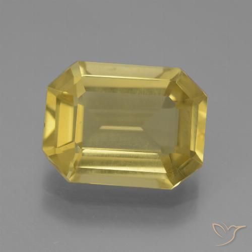 4.84ct 자연스러운 라이트 골든 옐로우 인회석, 에메랄드 컷, VVS-VS