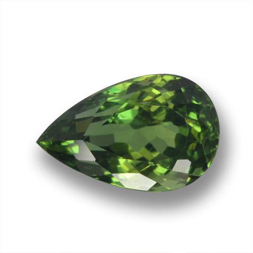 3.02캐럿 천연 딥 포레스트 그린 아파타이트, 배 모양, 10.8×6.9 mm, VVS-VS