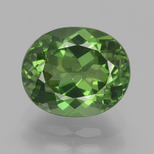 2.62캐럿 천연 미디엄 그린 아파타이트, 타원형 컷, 9.4×7.8 mm, VS-SI