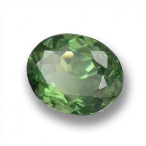1.38캐럿 천연 미디엄 그린 아파타이트, 타원형 컷, 7.8×6.3 mm, VS-SI