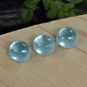 0.66캐럿 천연 그린 블루 아파타이트 보석, 라운드 컷, 3.33 mm, 투명한